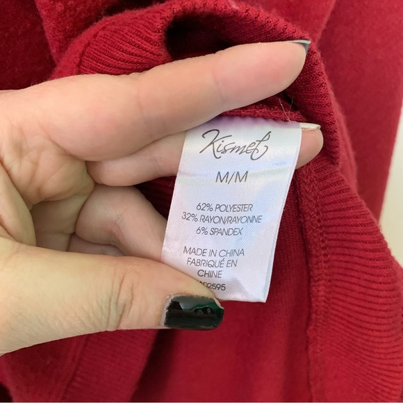 Kismet SO SOFT RED LONG SLEEVE SWEATER SIZE MEDIUM - Picture 2 of 6